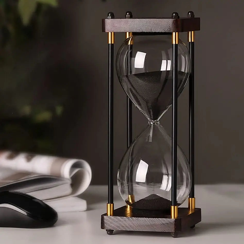 Elegant 60-Minute Sand Timer in Wooden Frame
