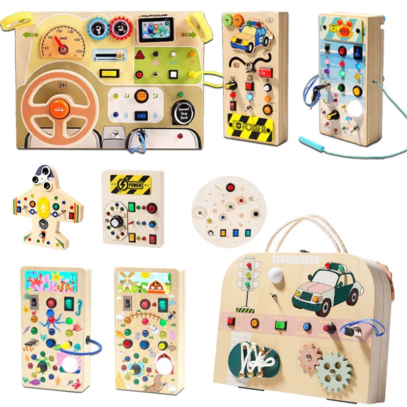 Engaging Wooden Activity Board for Skill Development