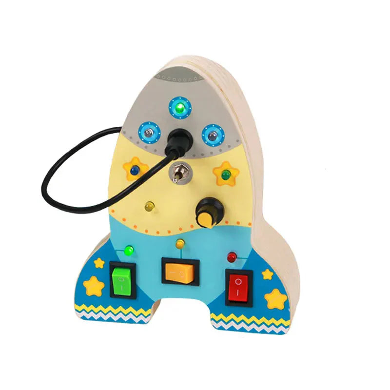 Engaging Wooden Activity Board for Skill Development