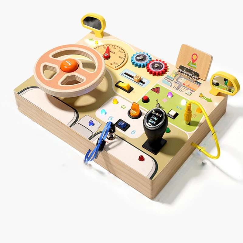 Engaging Wooden Activity Board for Skill Development
