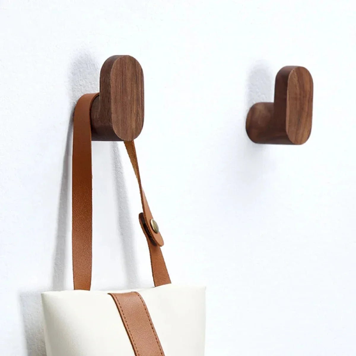 Stylish L-Shaped Wooden Wall Hooks - Set of 3