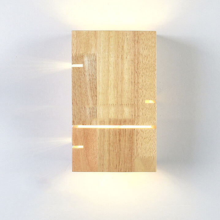 Elegant Dual-Light Wall Sconce with Wooden Accents