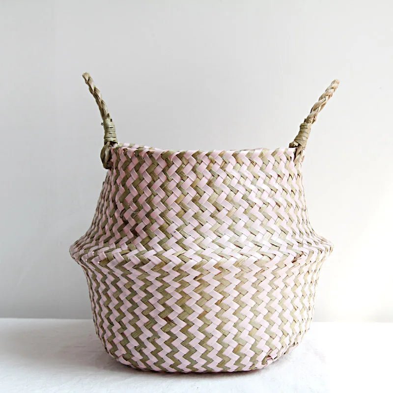 Versatile Foldable Straw Basket for Home Organization