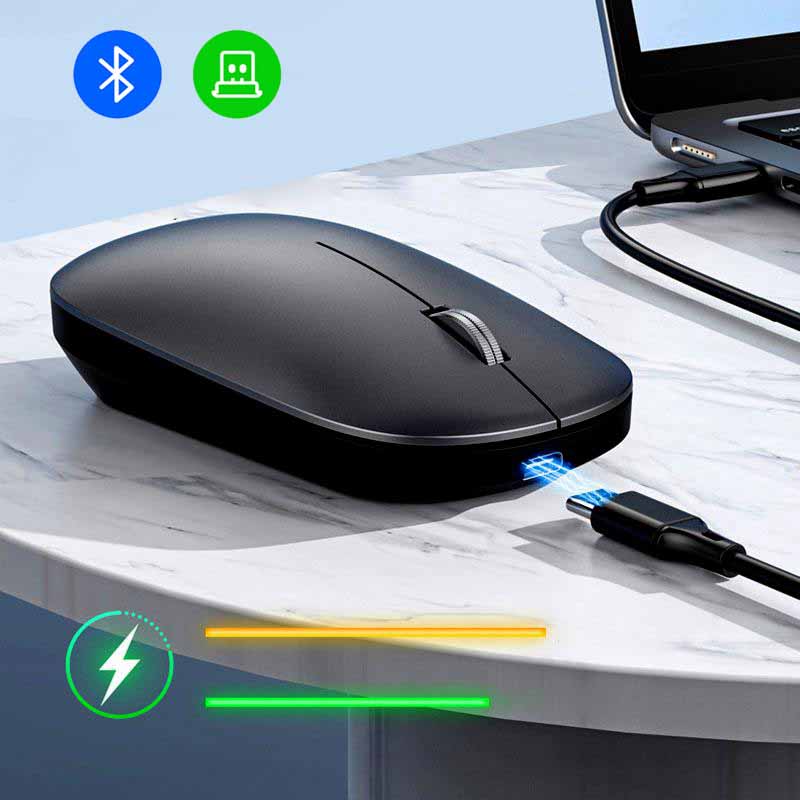 Sleek Bluetooth Dual-Mode Wireless Mouse