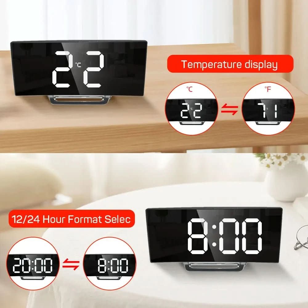 Sleek Alarm Clock with LED Display for Peaceful Mornings
