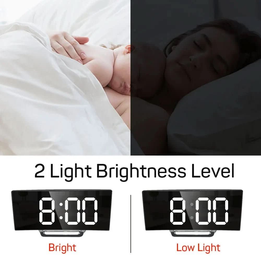 Sleek Alarm Clock with LED Display for Peaceful Mornings