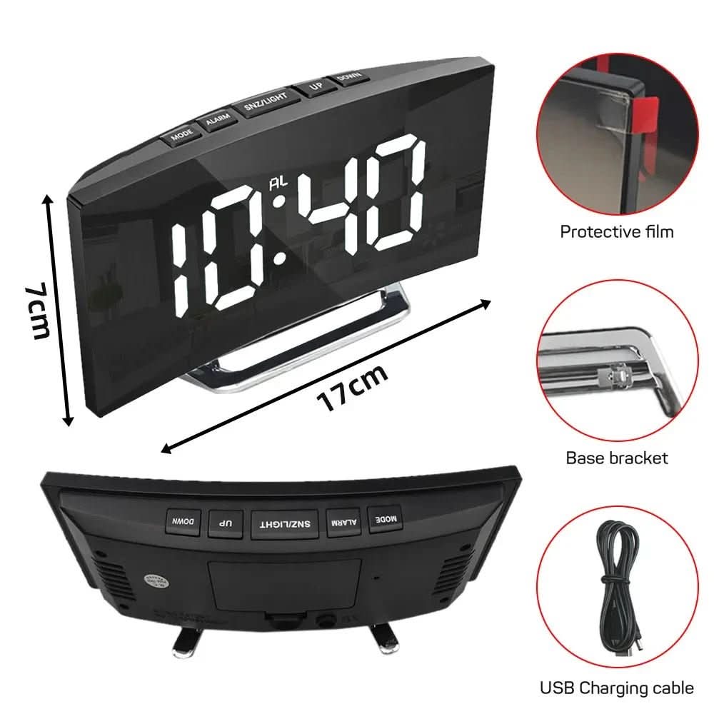 Sleek Alarm Clock with LED Display for Peaceful Mornings