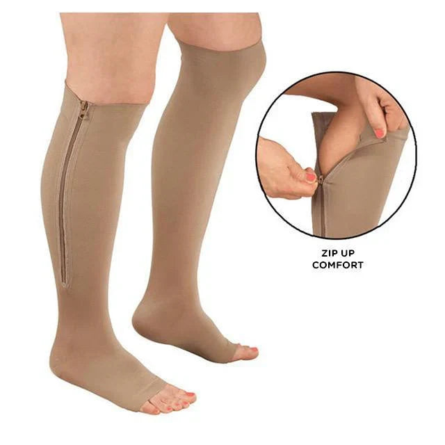 Zippered Supportive Compression Socks for Enhanced Comfort 20-30 mmHg