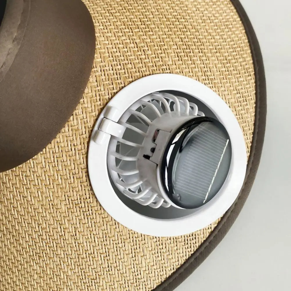Stylish Sun Hat with Integrated Solar-Powered Cooling Fan