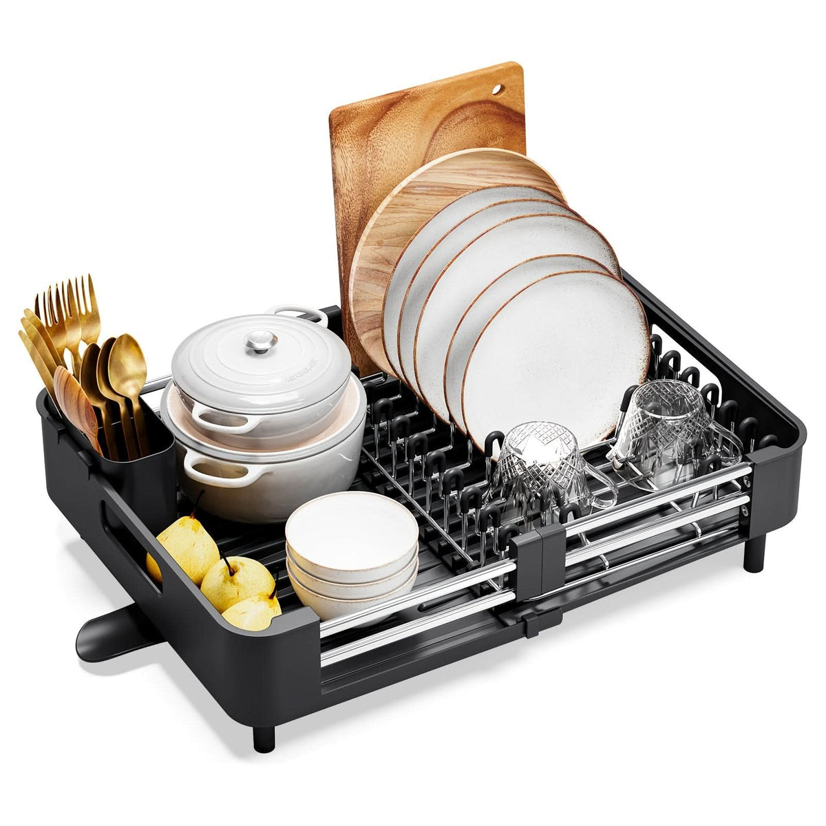 FlexiDry – Adjustable Dish Rack with Smart Drainage