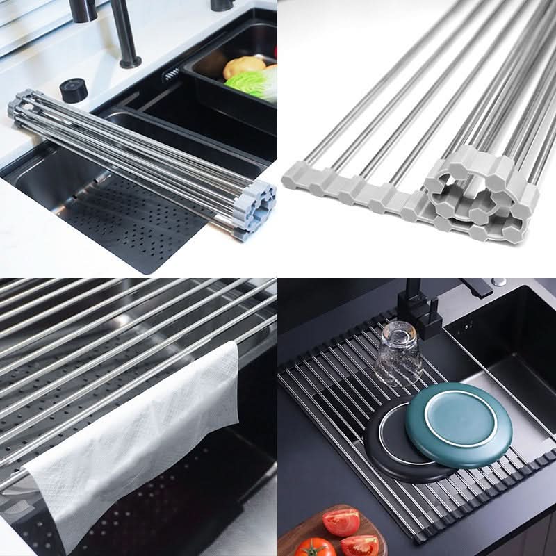 Space-Saving Stainless Steel Dish Drying Rack