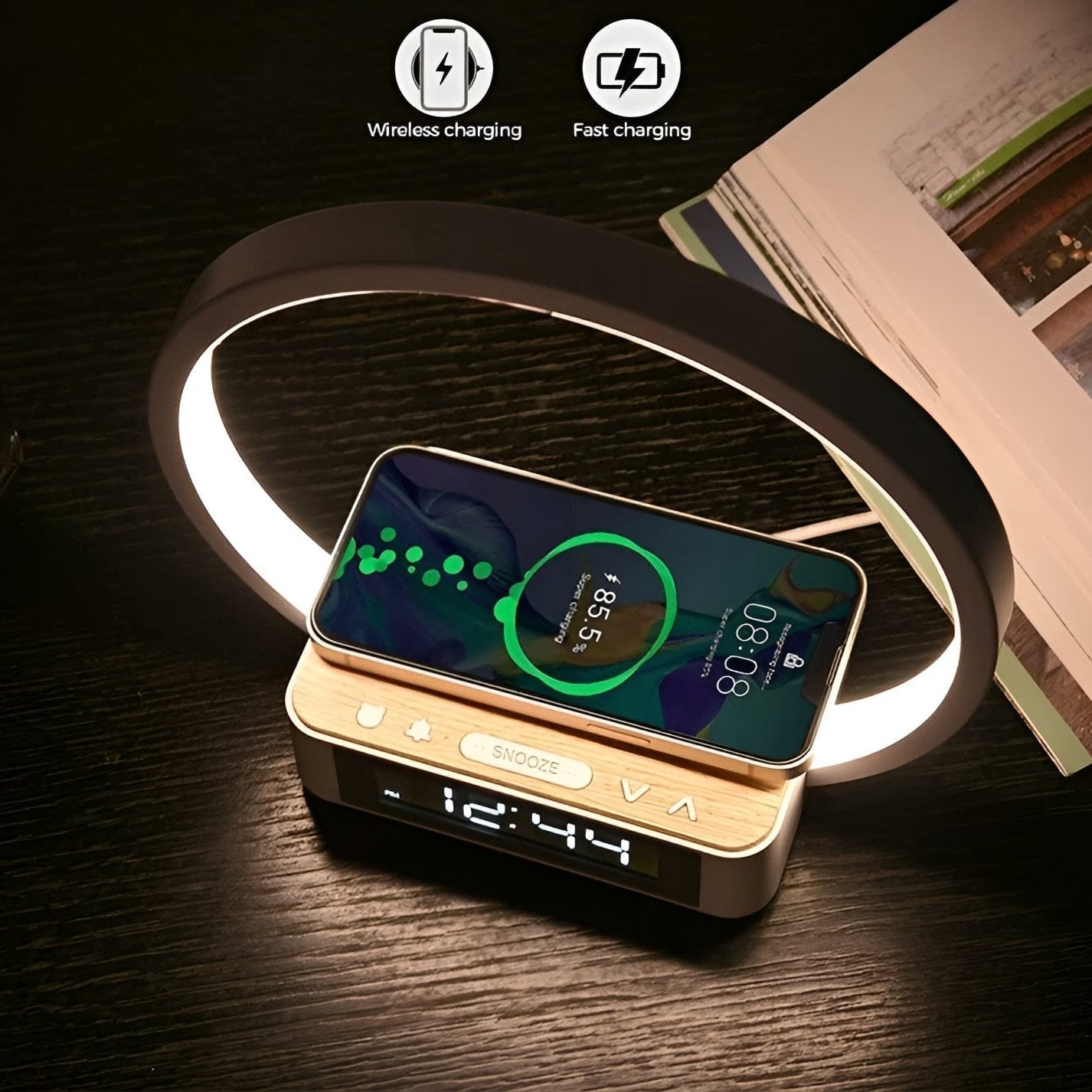 Gentle Wake Night Light with Charger – Adjustable Design
