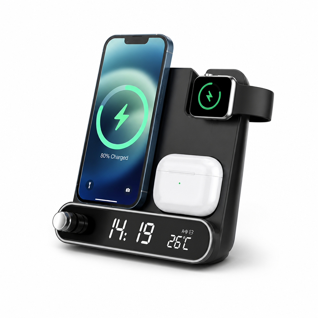 Multi-Pad LED Clock Wireless Charger