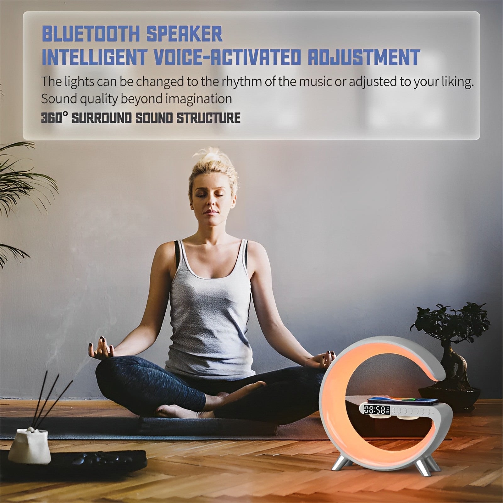 Smart Bluetooth Alarm Clock with Wireless Charging