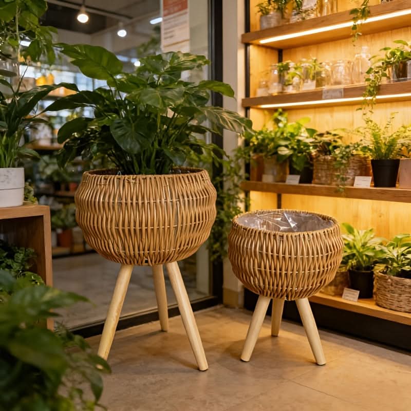 EcoChic Woven Planter Set for Indoor Plant Elegance