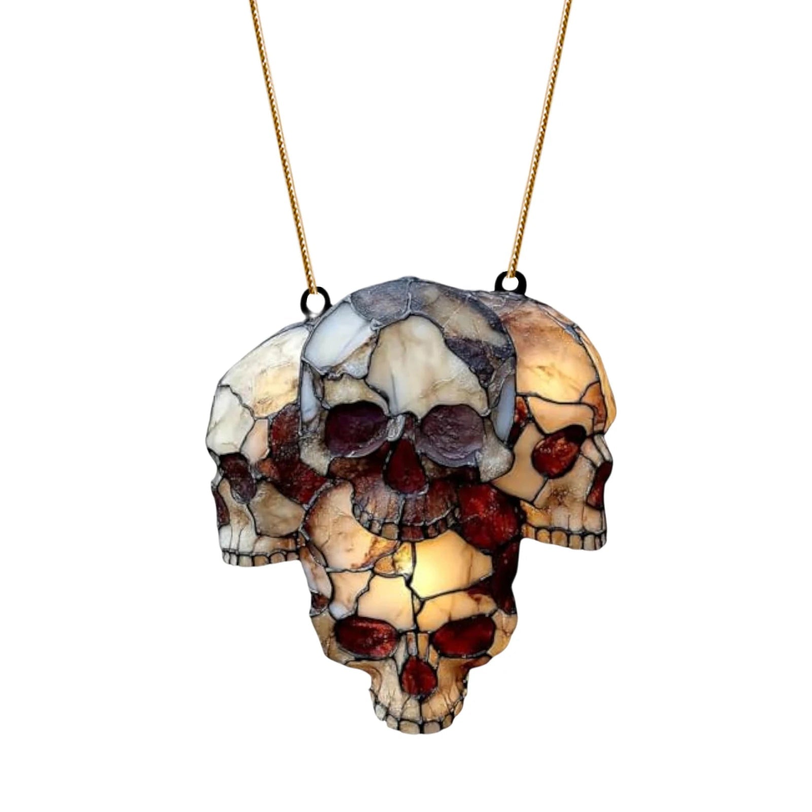 Gothic Glow Skull Pendant for Halloween Decor