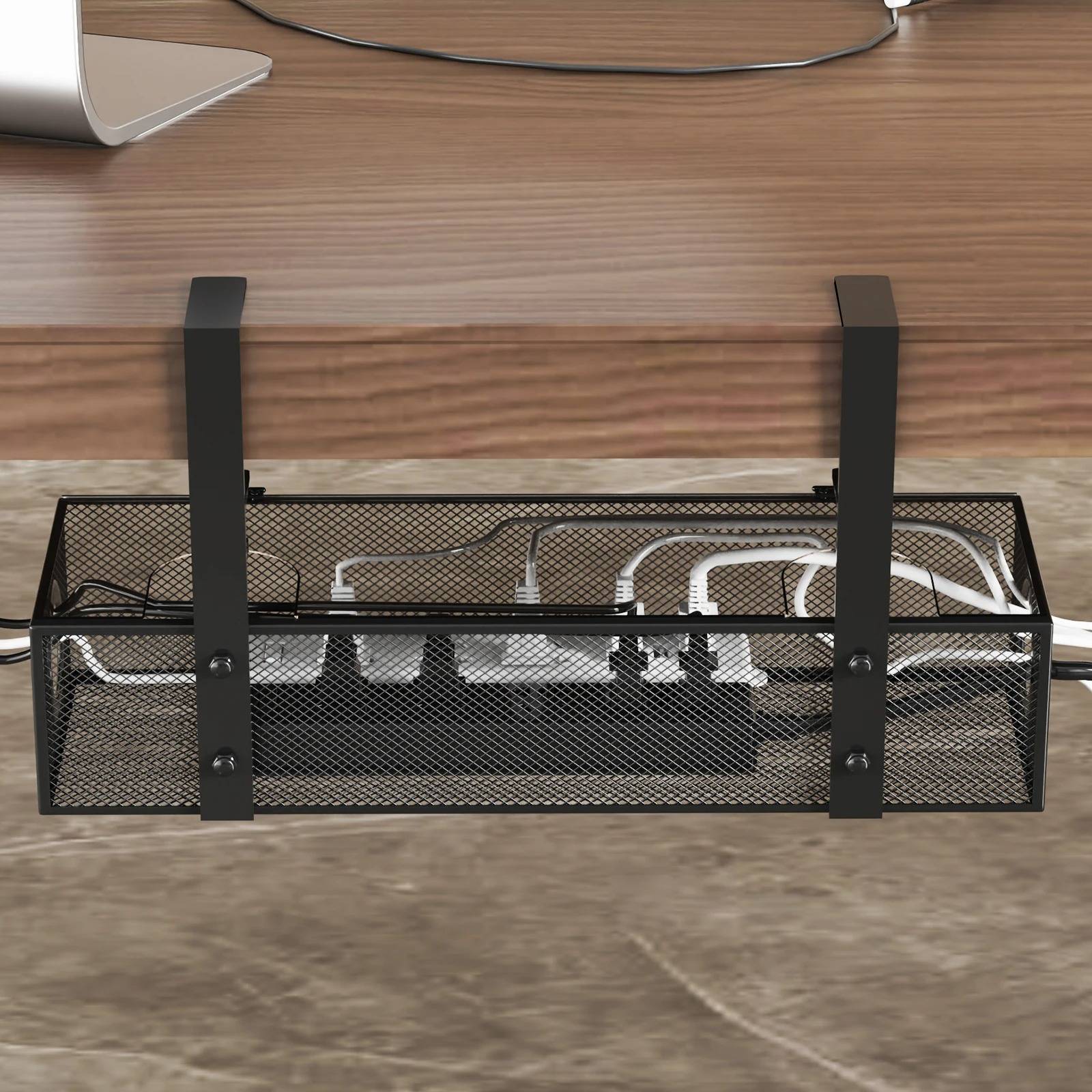 Effortless Desk Cable Organizer with Dual Storage Drawers