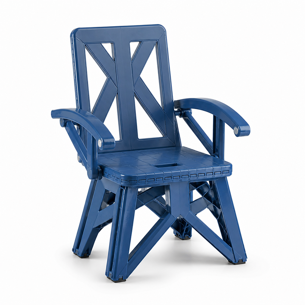 High-Back Portable Folding Outdoor Chair (Curved-Arm)