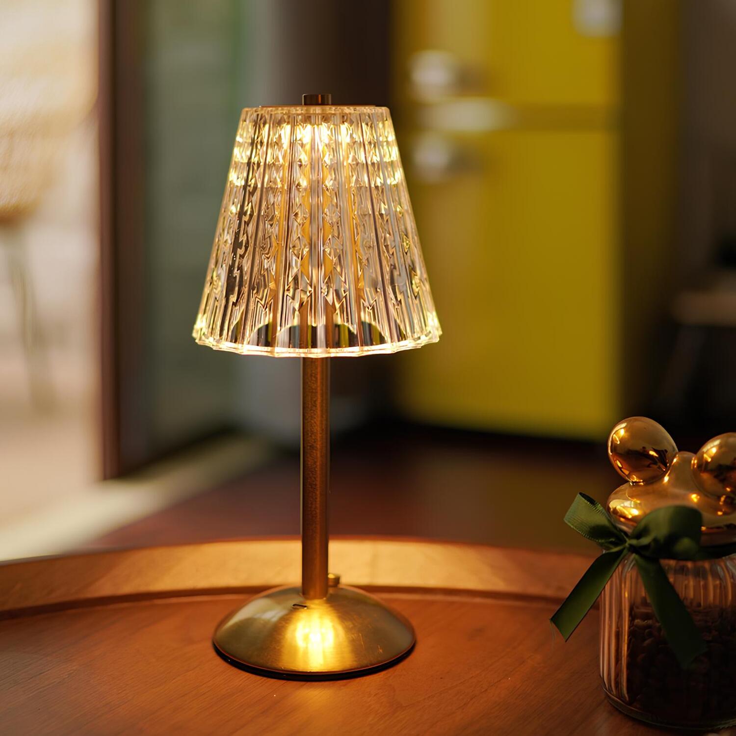 Aurora Luxe Golden Crystal Lamp for Elegant Home Lighting