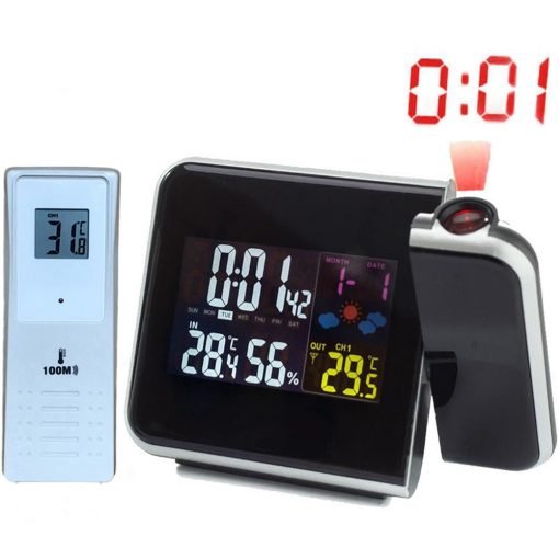 Multi-Function Projector Clock with Temperature Monitoring