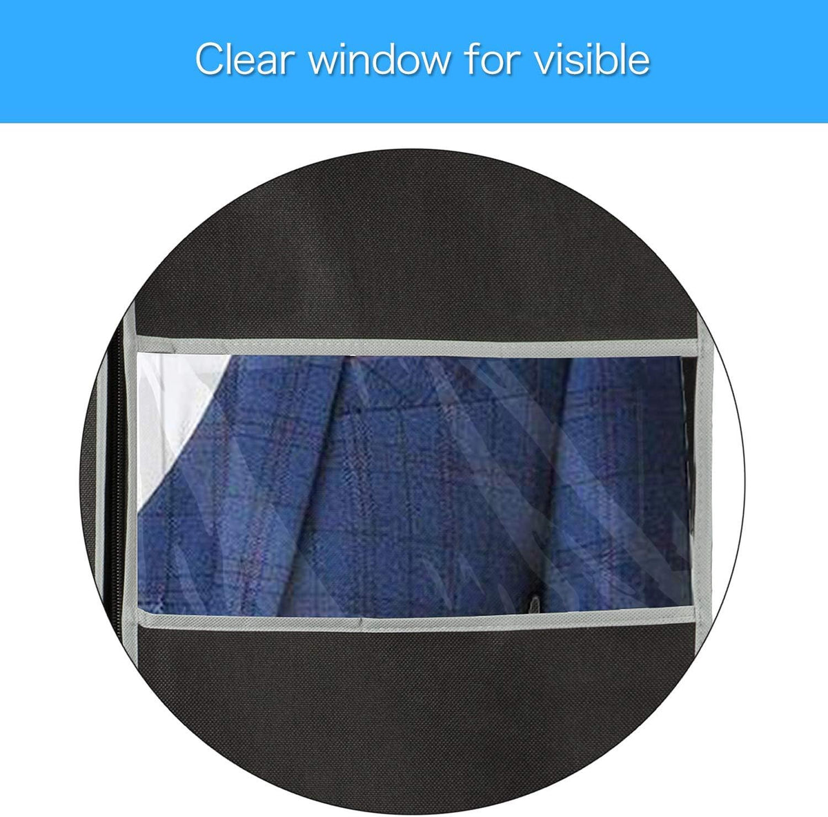 Set of 5 Breathable Garment Covers with Viewing Window for Storage