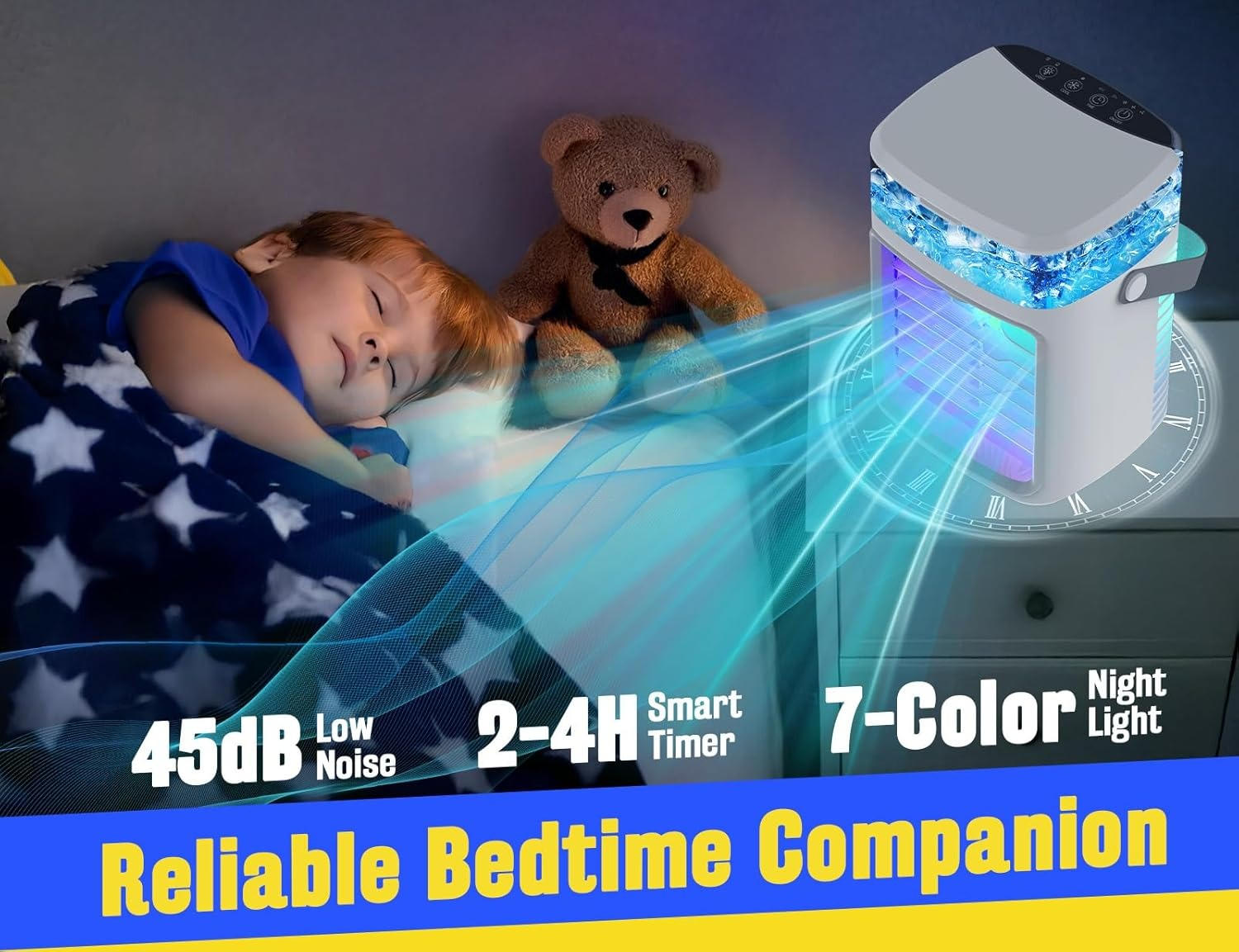 Compact Rechargeable Air Cooler with Mist and 3 Speed Settings