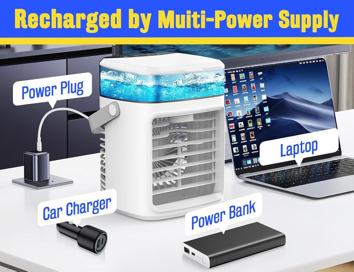 Compact Rechargeable Air Cooler with Mist and 3 Speed Settings