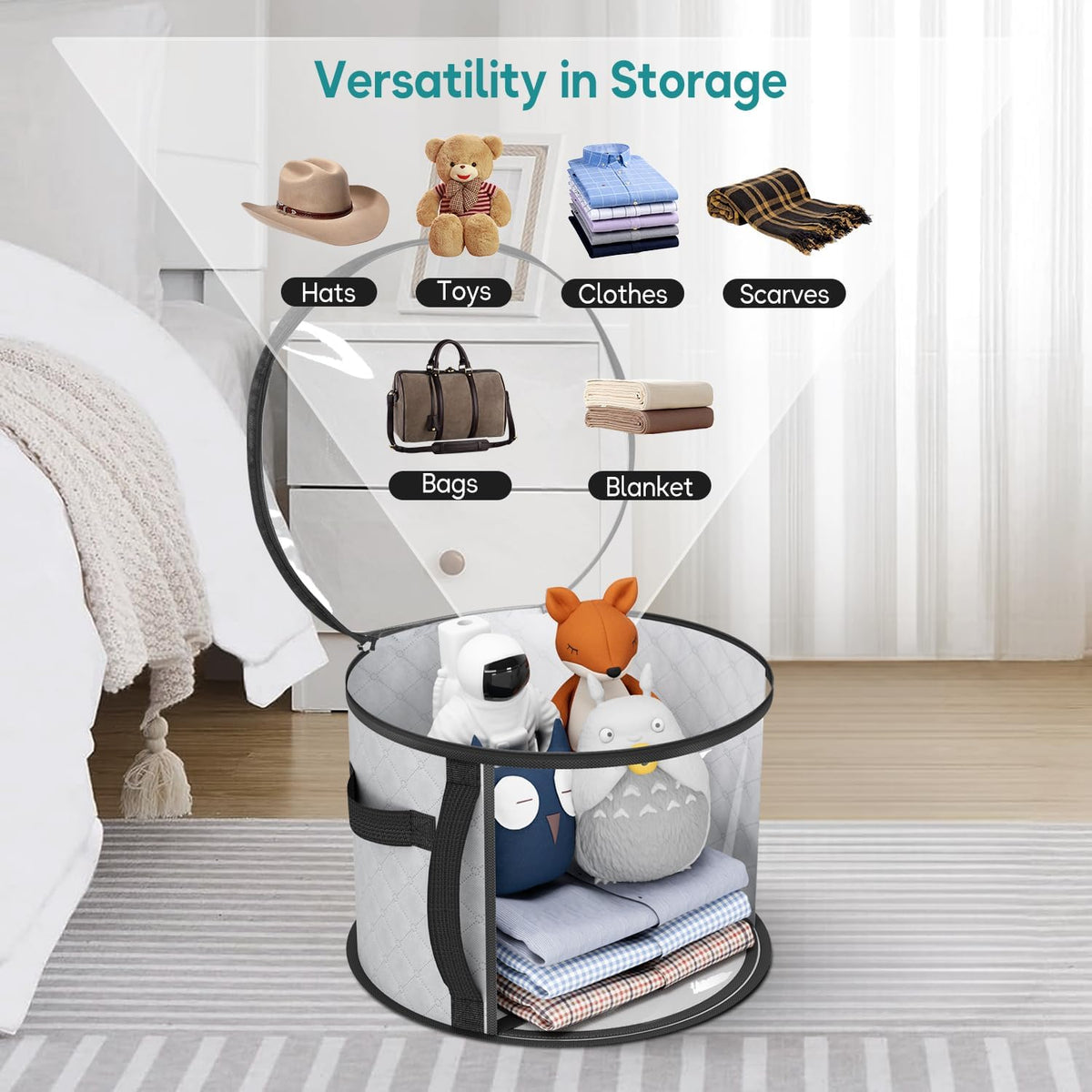 Transparent Hat Storage Container for Wide-Brimmed Hats with Handles – Buy One, Get One Free