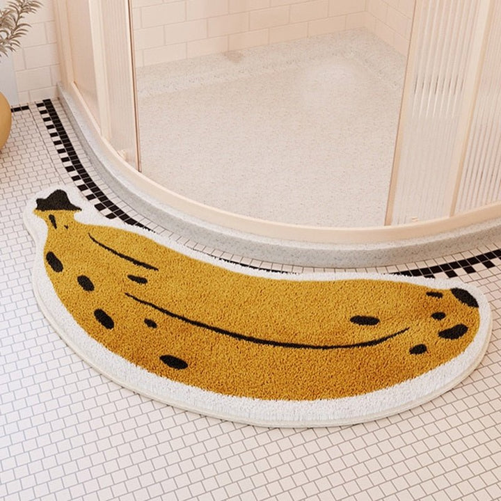 Bathroom Mat with Anti-Slip Feature - Banana or Eggplant Pattern