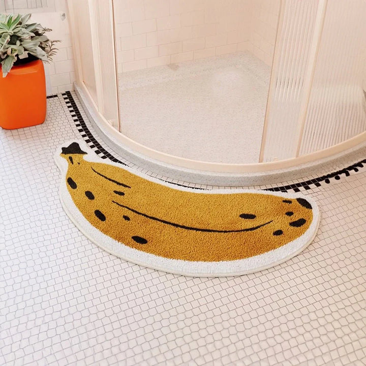 Bathroom Mat with Anti-Slip Feature - Banana or Eggplant Pattern