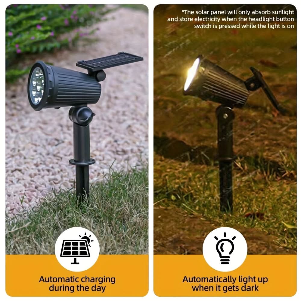Vibrant Solar-Powered RGB Spotlights for Outdoor Decor