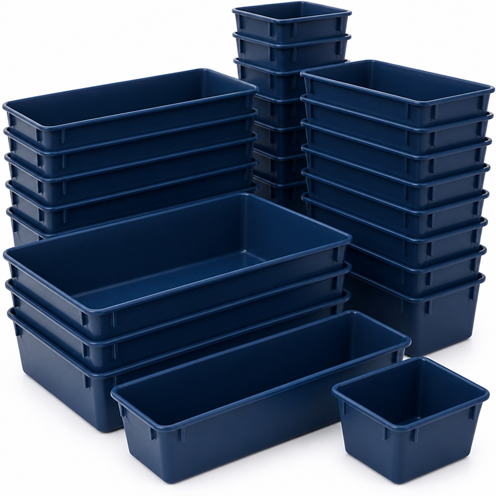 Multi-Size Plastic Drawer Organizer Set