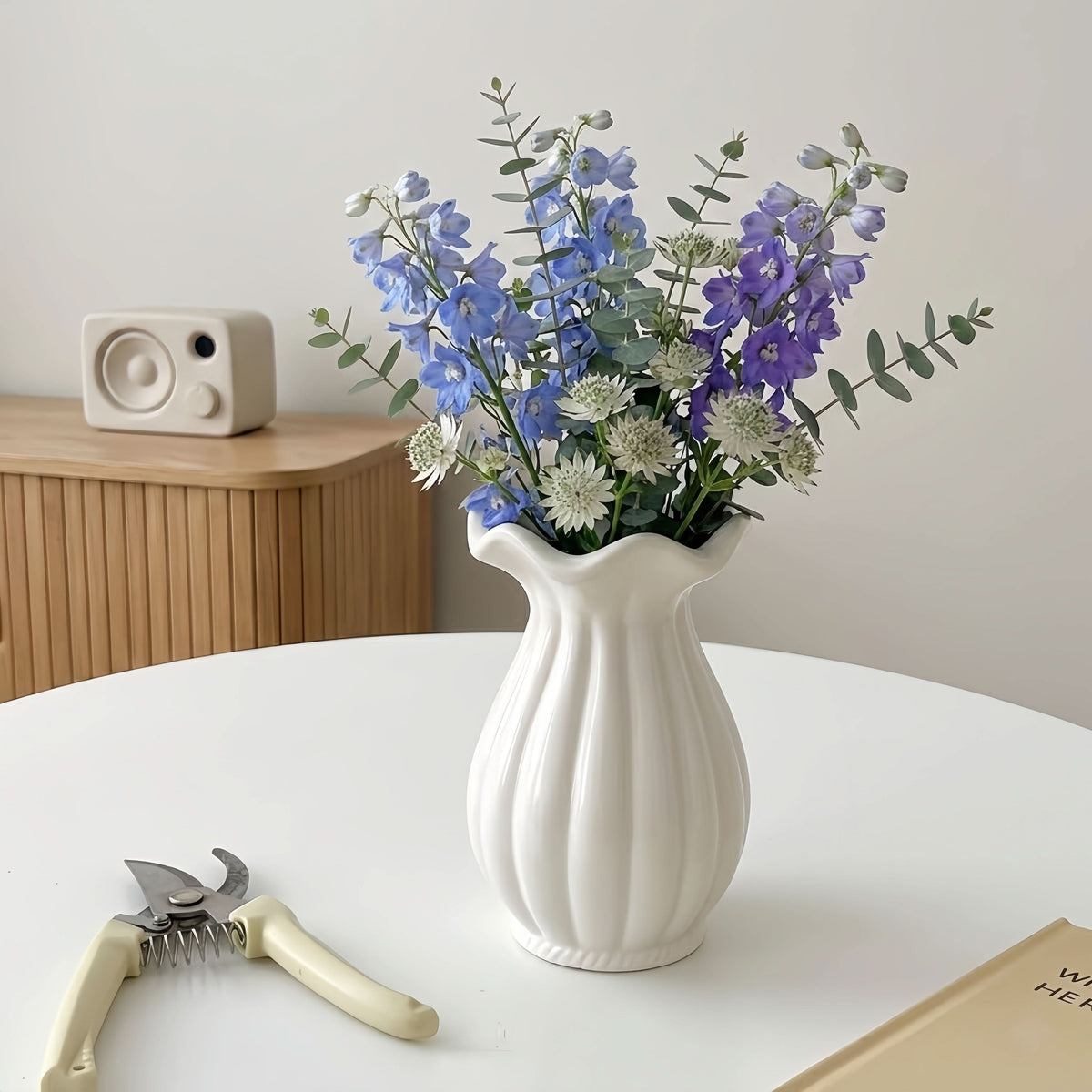 Artisanal Folded Ceramic Vase for Elegant Decor
