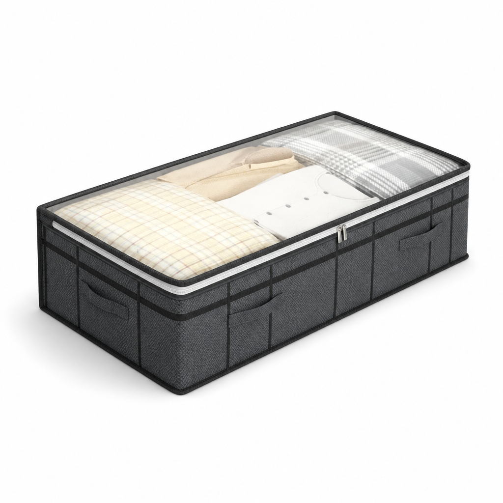 Foldable Large-Capacity Non-Woven Underbed Organizer (Top Zipper)