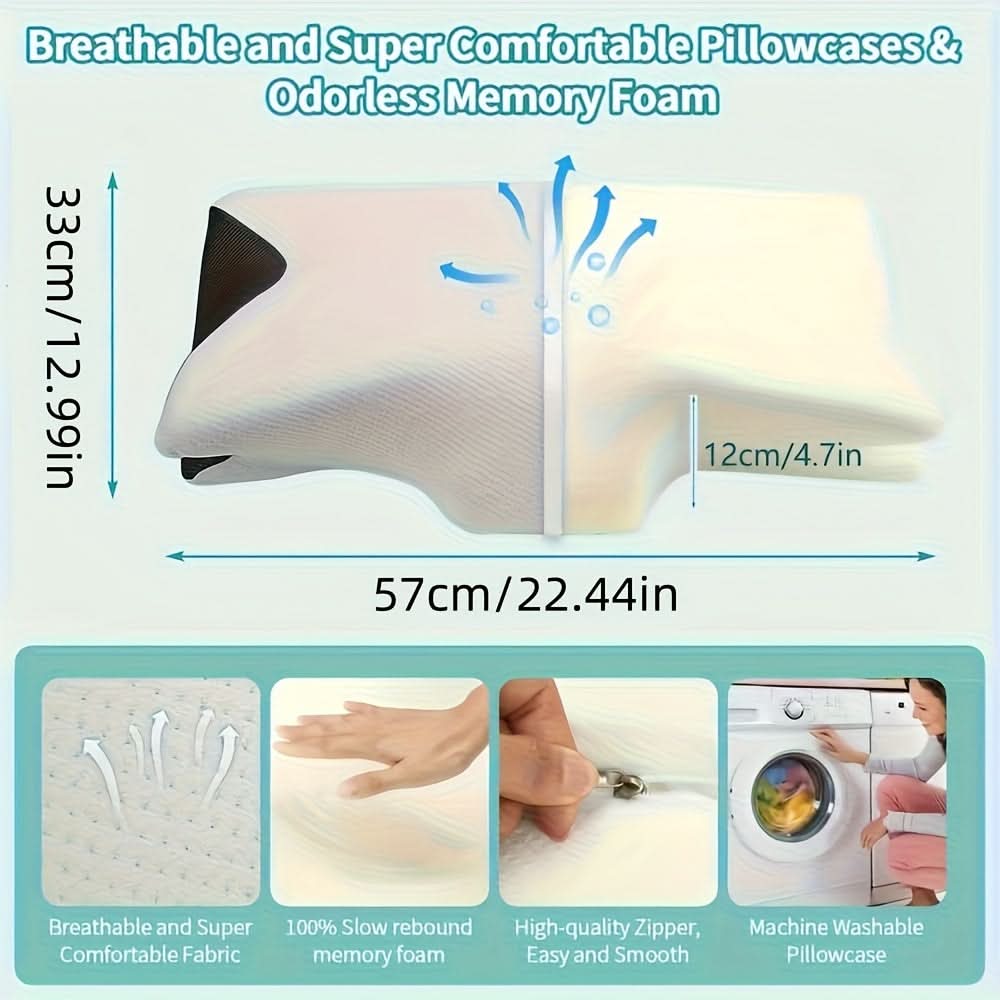 ComfortWave – Ergonomic Contoured Memory Foam Neck Support