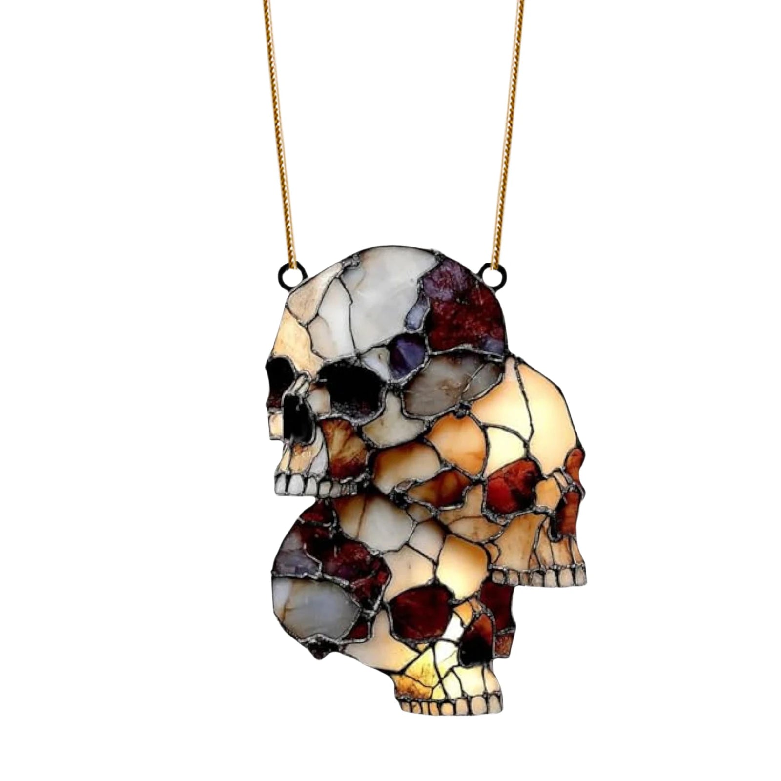 Gothic Glow Skull Pendant for Halloween Decor