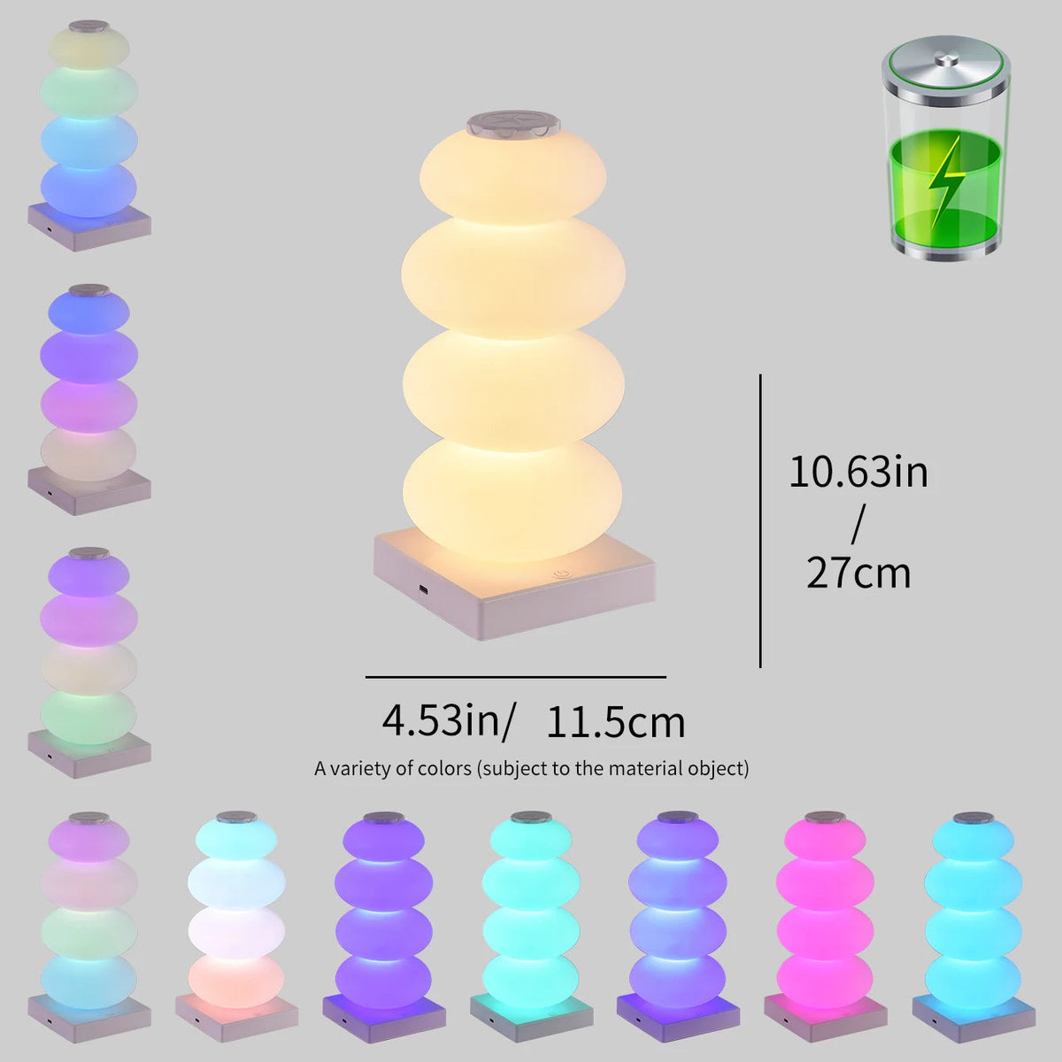 Colorful Touch-Control LED Night Light for Every Mood