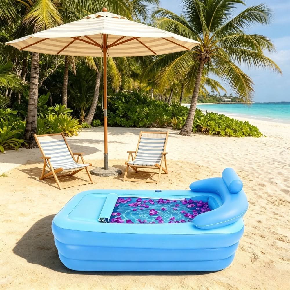 AquaEase – Portable Folding Bathtub with Relaxing Back Support