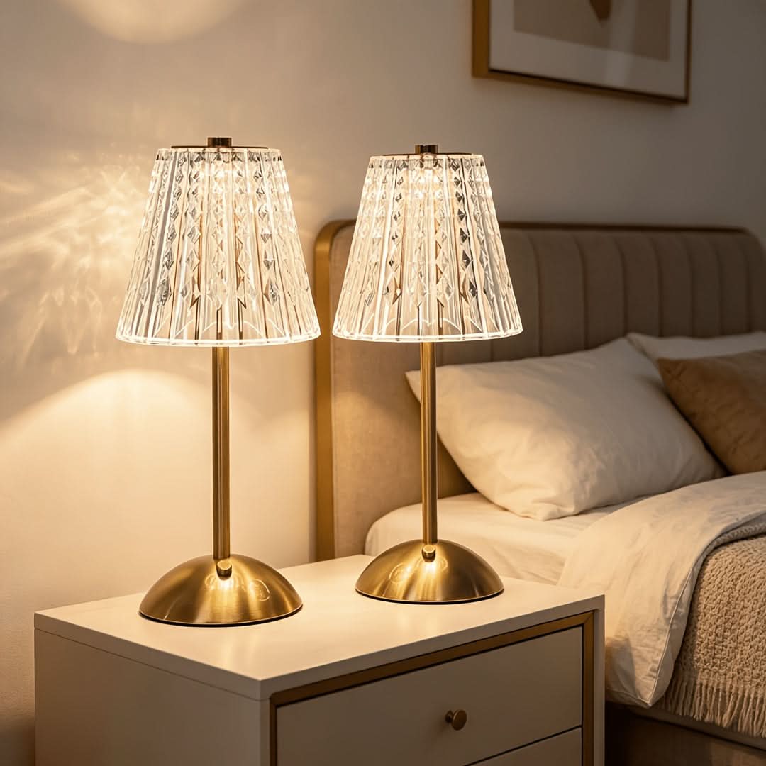 LuxeGlow – Rechargeable Golden Table Lamp for Stylish Ambiance