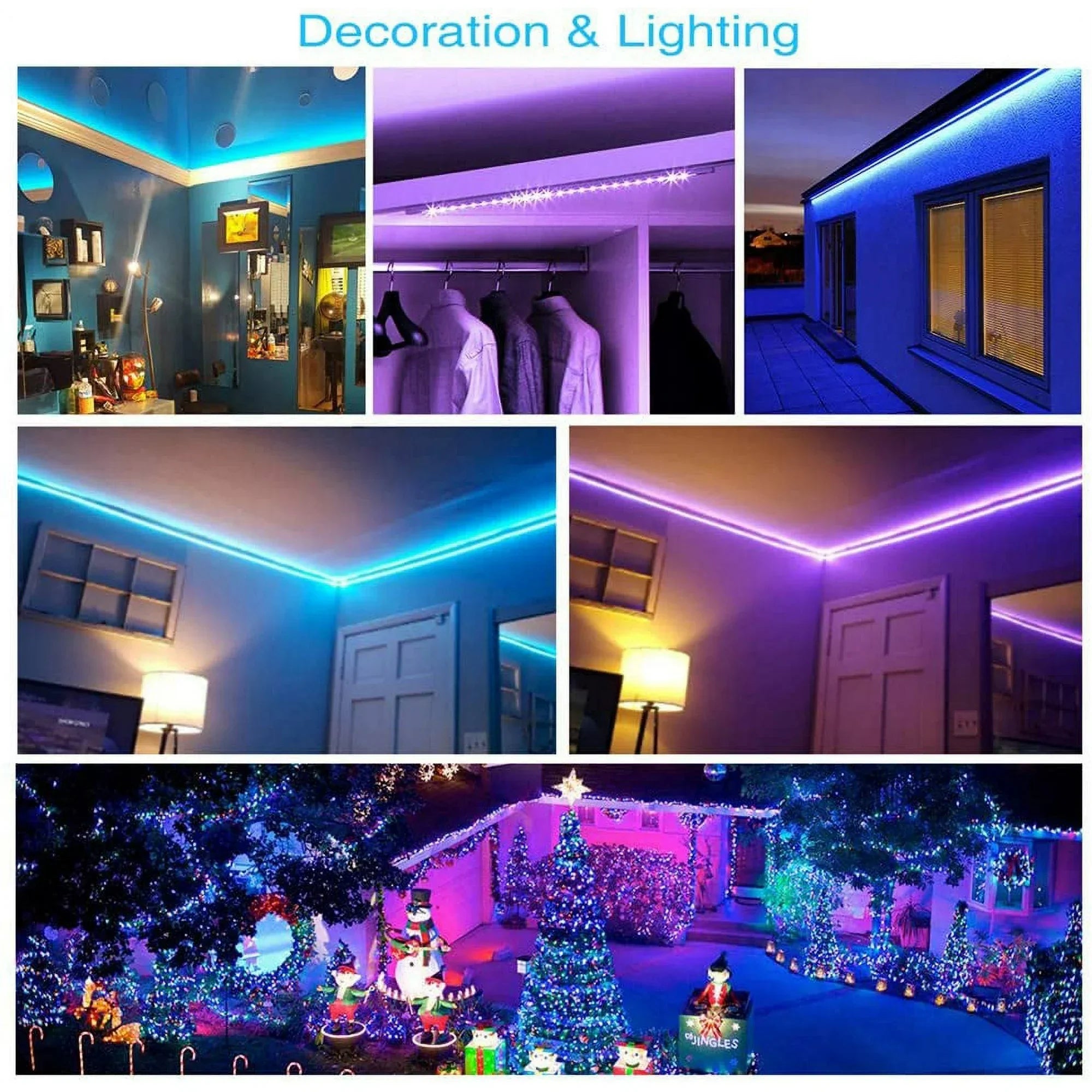 Vibrant 32ft LED Color Changing Strip Lights