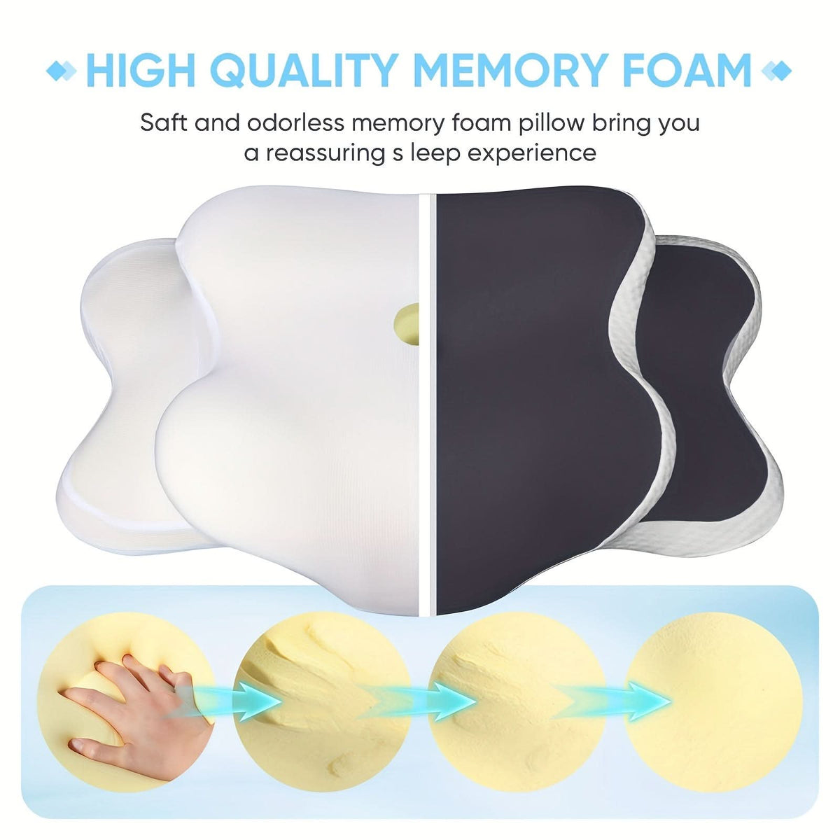 CloudEase – Premium Neck Support Pillow for Back Sleepers