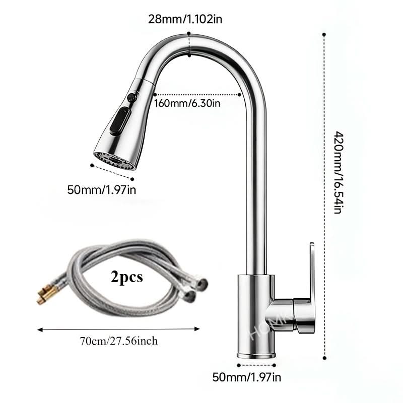 Versatile Pull-Out Kitchen Faucet with Adjustable Spray Options