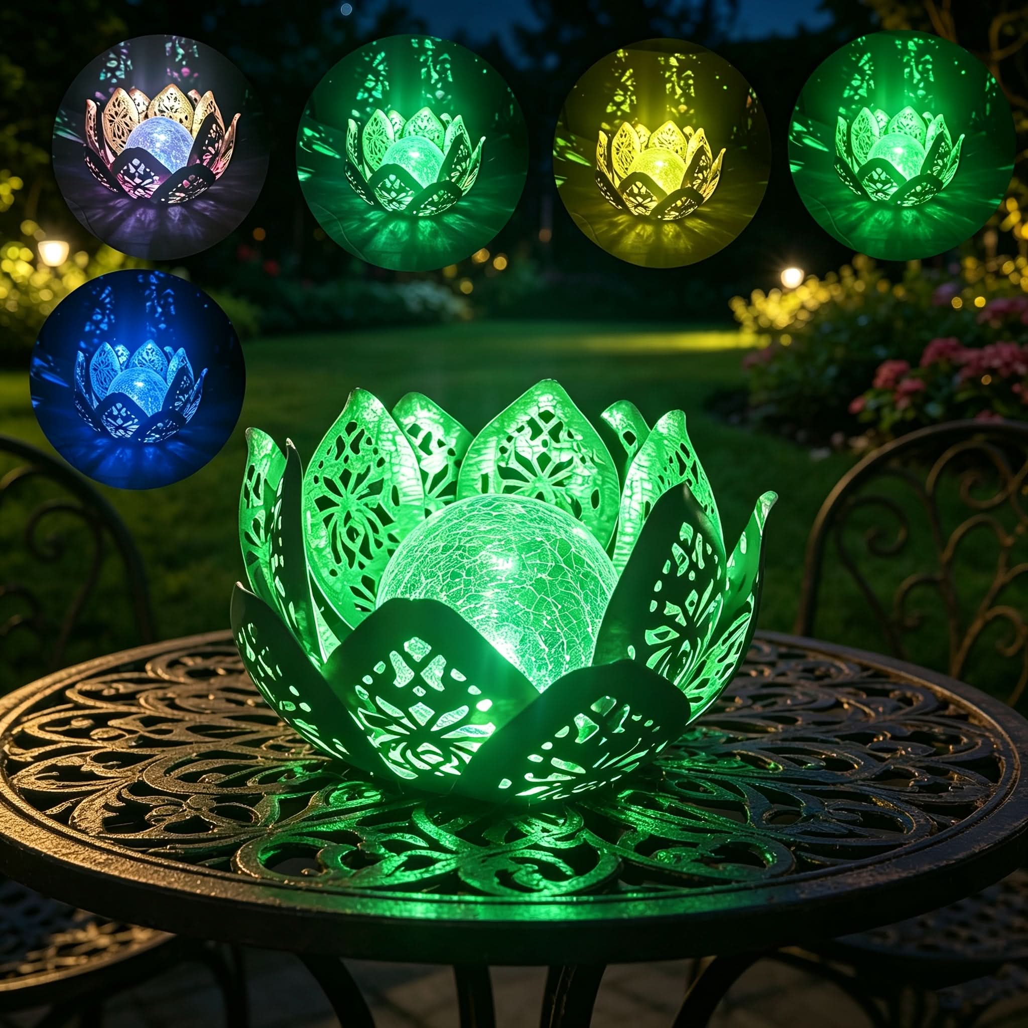 Luminara Bloom – Elegant Solar-Powered Table Lamp