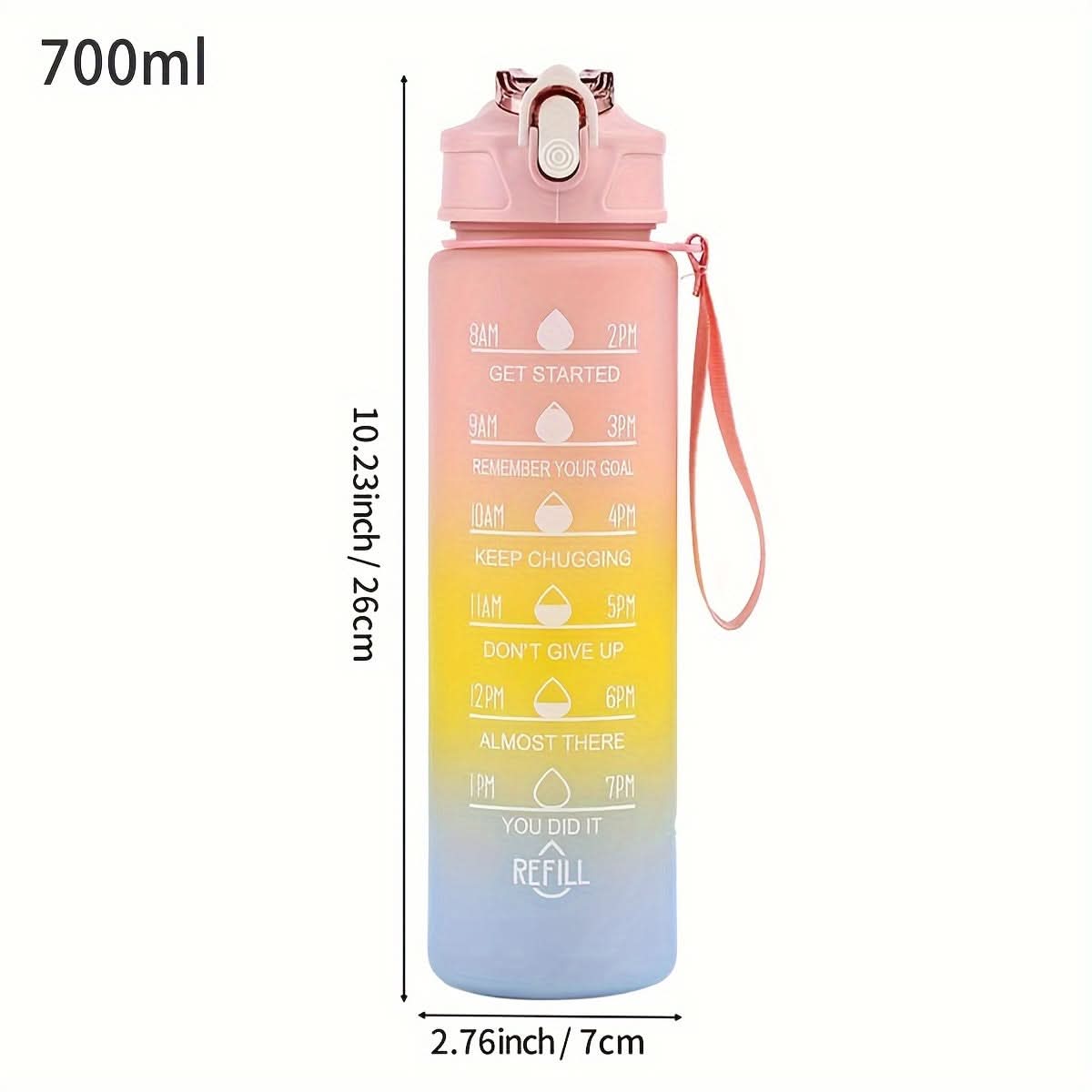 AquaGlow – Stylish Gradient Water Bottle with Straw