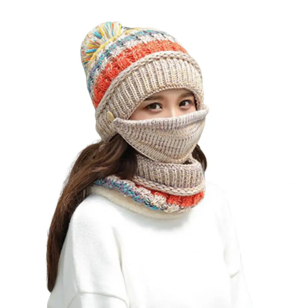 Warm & Stylish Knitted Winter Hat and Scarf Duo with Velvet Lining