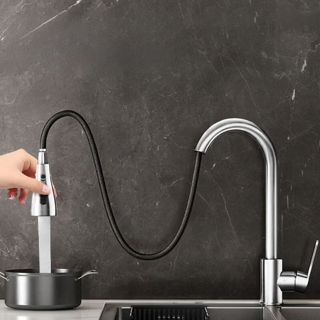 Versatile Pull-Out Kitchen Faucet with Adjustable Spray Options