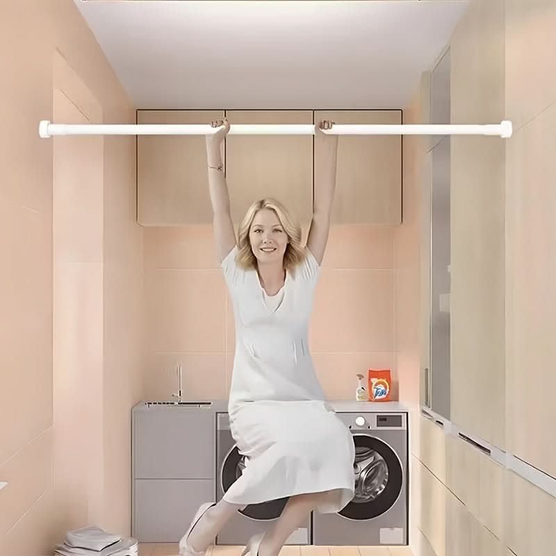 Versatile Adjustable Spring Rod for Smart Home Organization