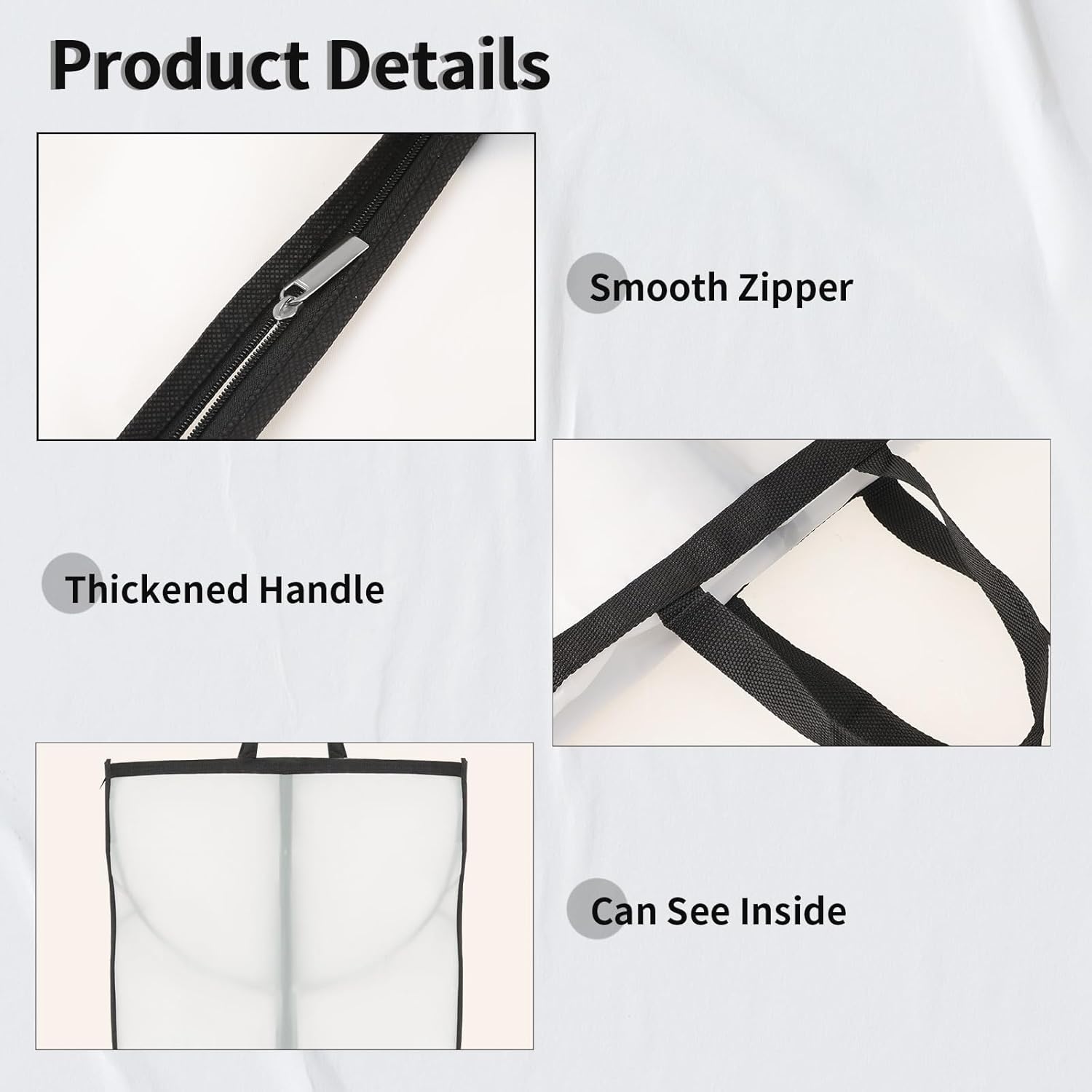 180 cm Garment Bag with Zip and Viewing Window – Long Storage Cover for Fall (Buy 1, Get 1 FREE)