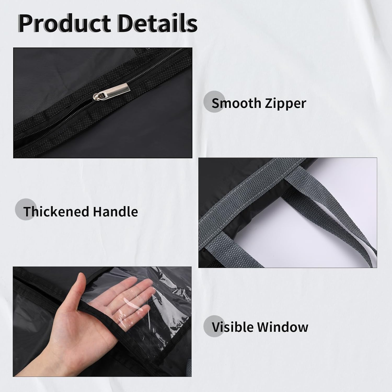 180 cm Garment Bag with Zip and Viewing Window – Long Storage Cover for Fall (Buy 1, Get 1 FREE)