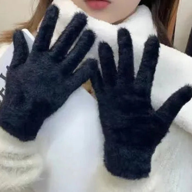 Luxurious Velvet Winter Mittens for Women